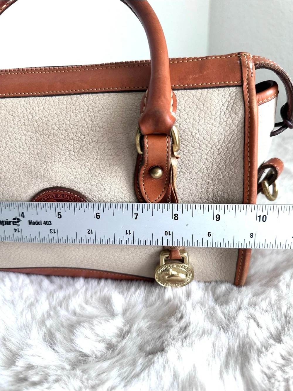 Dooney & Bourke Vintage Satchel Shoulder Bag ‘90s Tan Pebble Leather